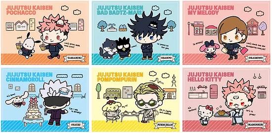 “Jujutsu Kaisen” First Collaboration with Sanrio Characters! 6 Pairs Including Gojou x Cinnamoroll, Nanami x Pompompuprin, and Sukuna x Kitty