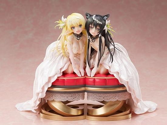 “How Not to Summon a Demon Lord Ω” Shera L. Greenwood and Rem Galleu will become figures in refined wedding dresses! Enjoy by placing them together
